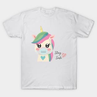 Watercolor Baby Unicorn Face mask T-Shirt